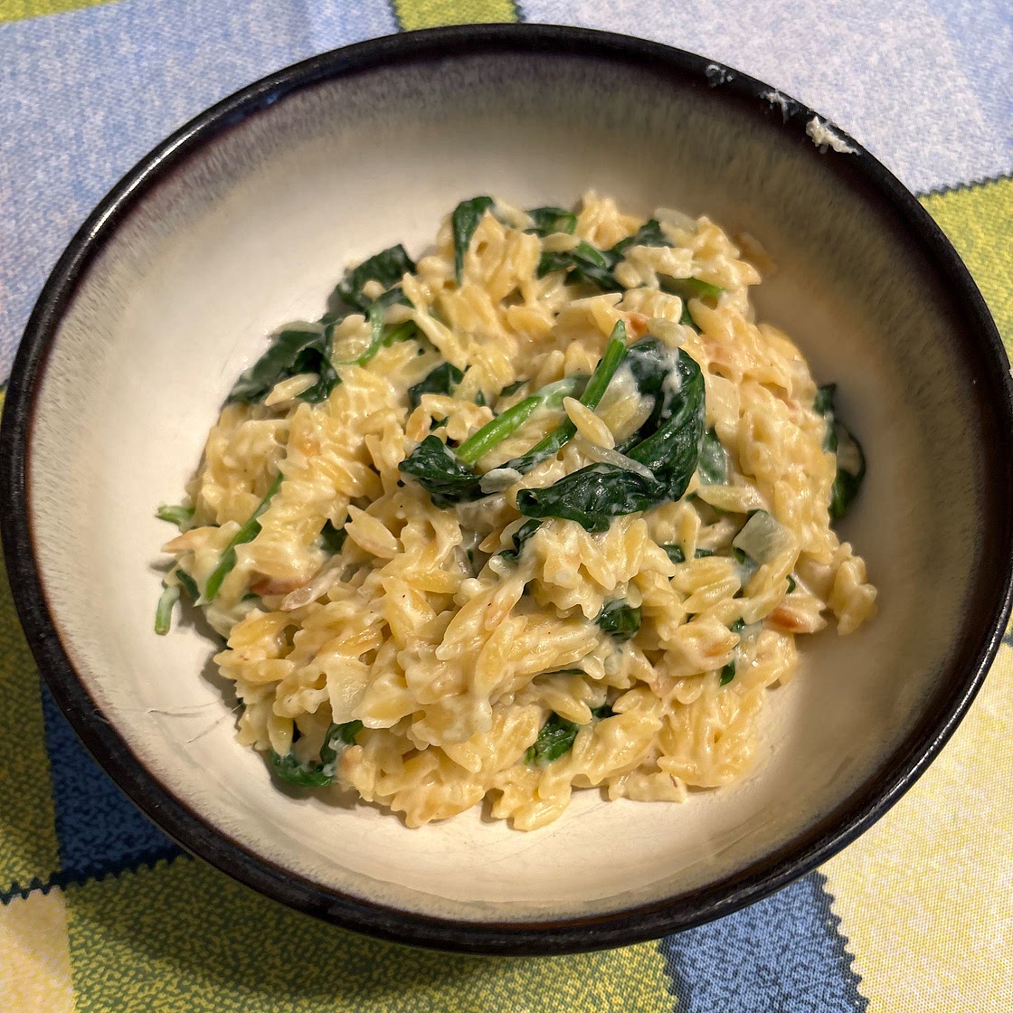 One-Pot Spinach Orzo with Parmesan