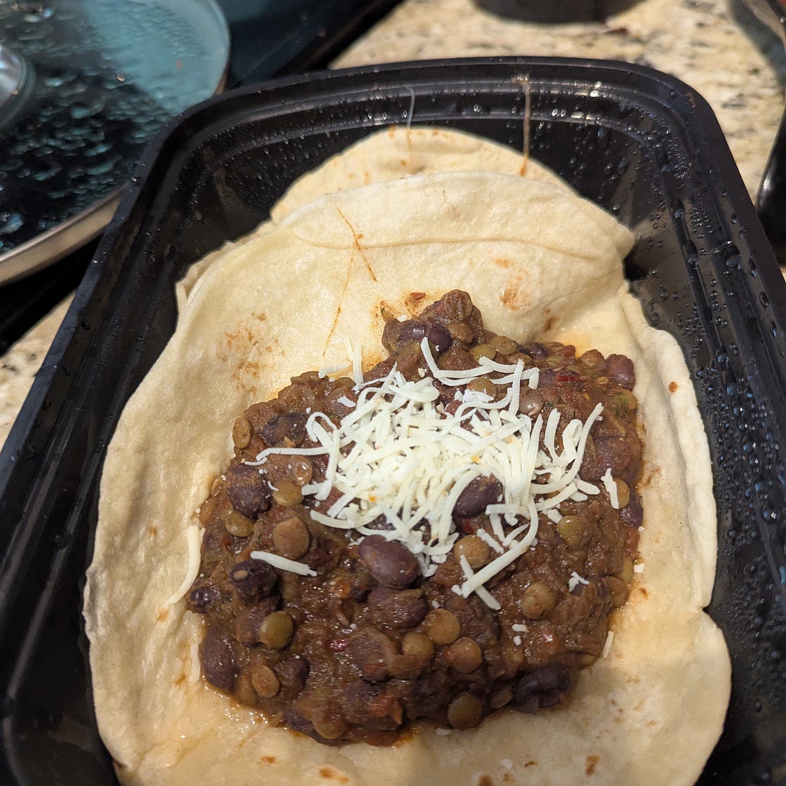 Cheesey Bean & Lentil Tacos