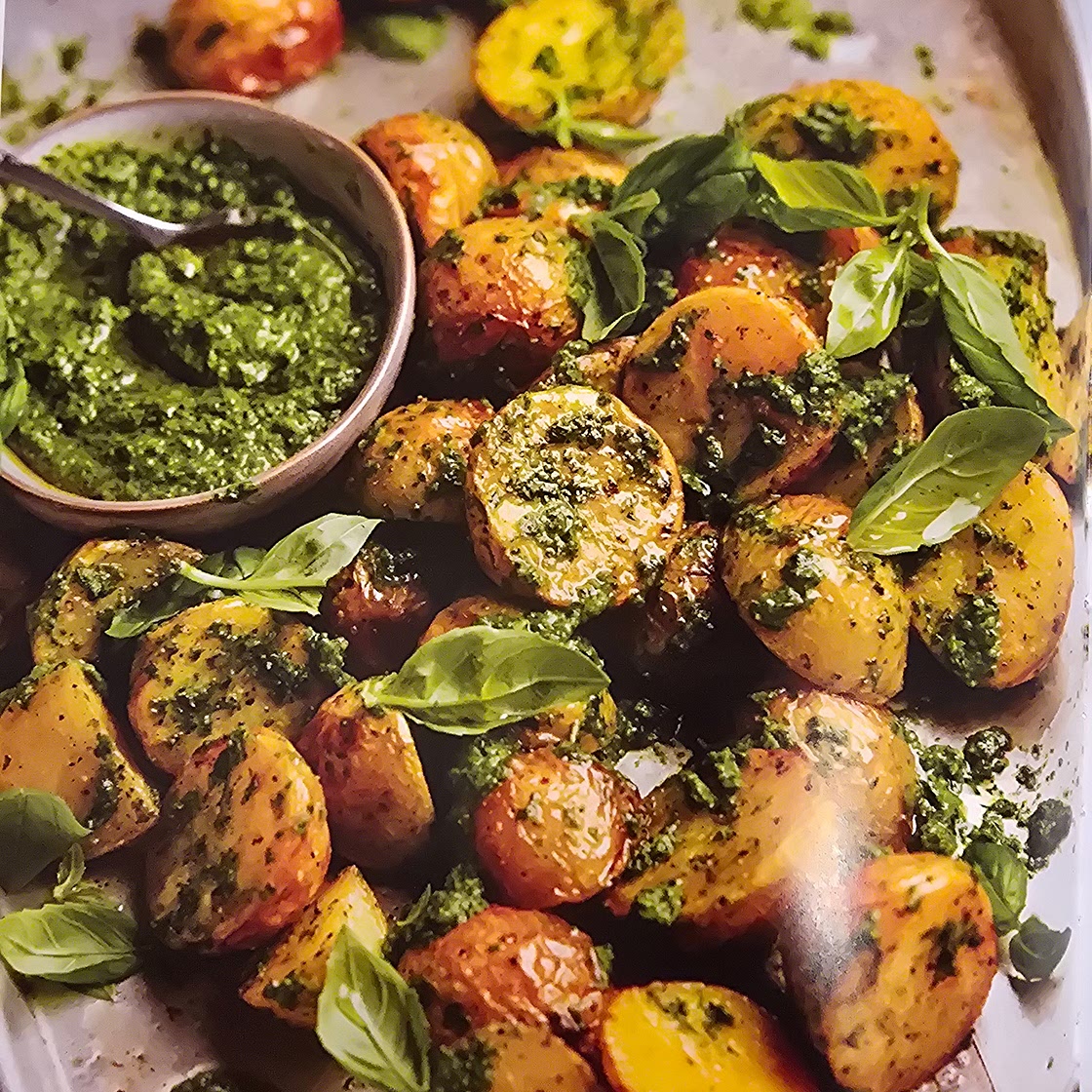 Salmon and Roast Potatoes with Salsa Verde