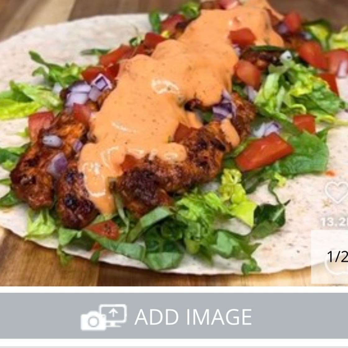 Spicy grilled chicken wrap