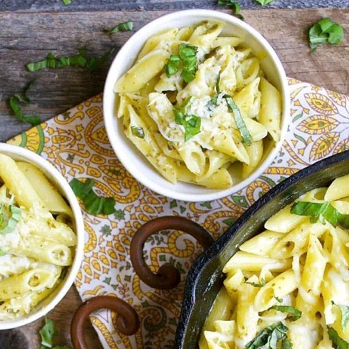 One-Pan Creamy Pesto Penne