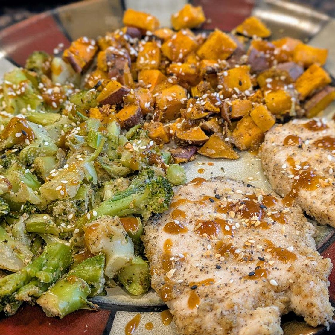 Korean Inspired Chicken with Broccoli and Potatoes