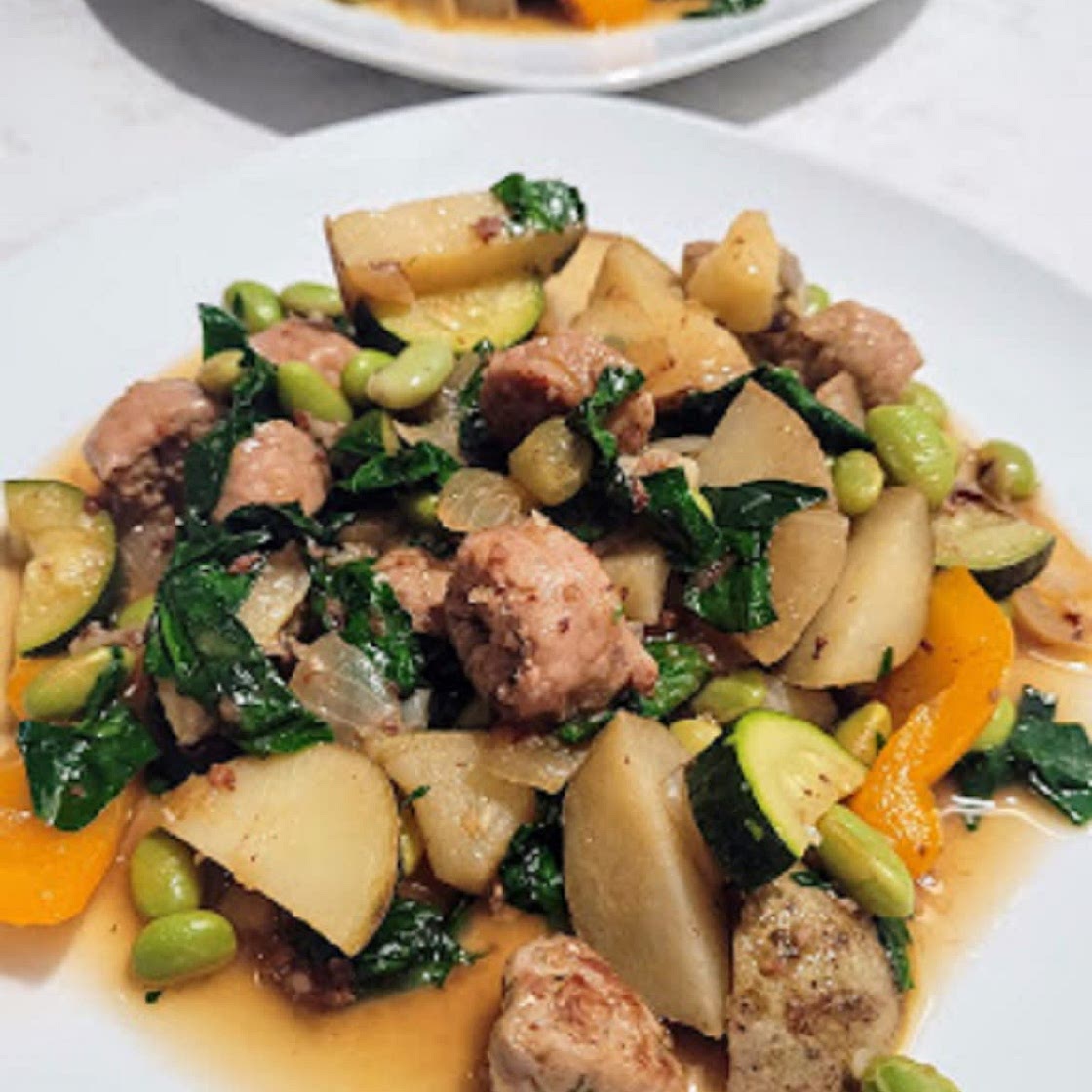 One Pot Sausage and Vegetables