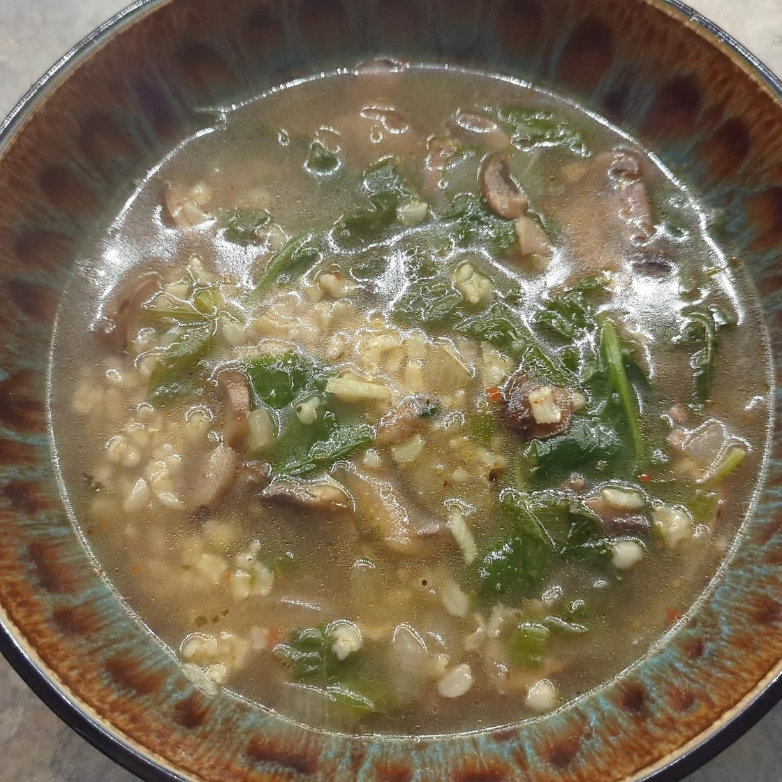 Lemony Mushroom-Orzo Soup for Two
