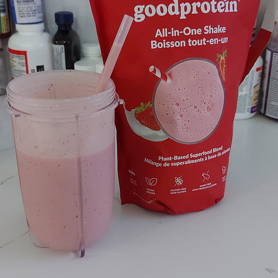 High Protein Strawberry Smoothie