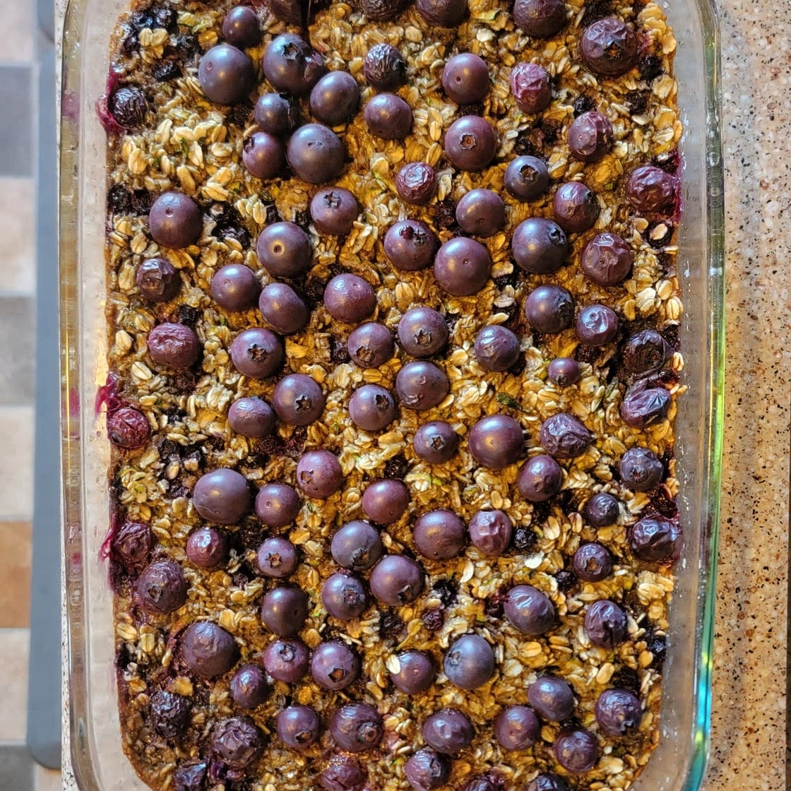 Zucchini Blueberry Baked Oatmeal