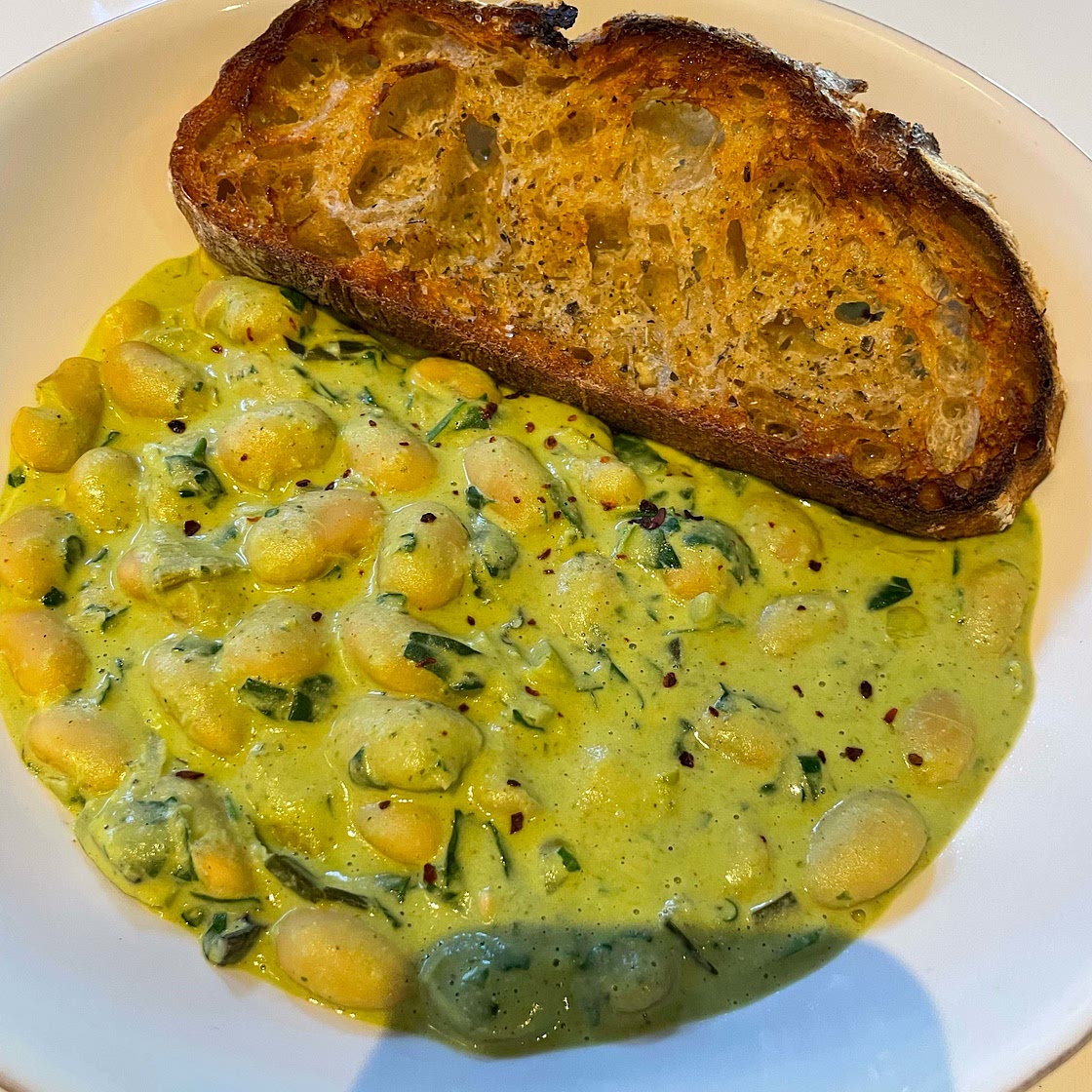 High Protein Pesto Butter Beans
