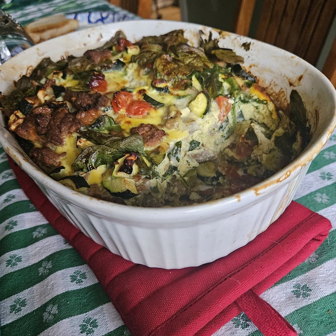 Ground turkey egg bake meal prep, non-dairy