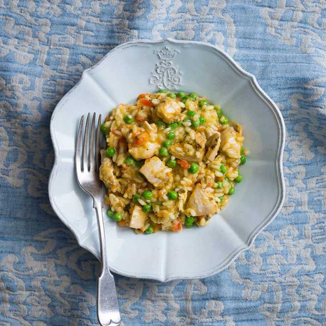 Apricot chicken risotto