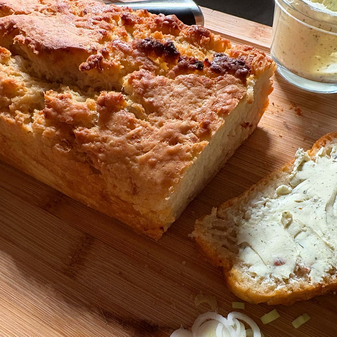One Bowl Beer Bread with Cheddar and Chives