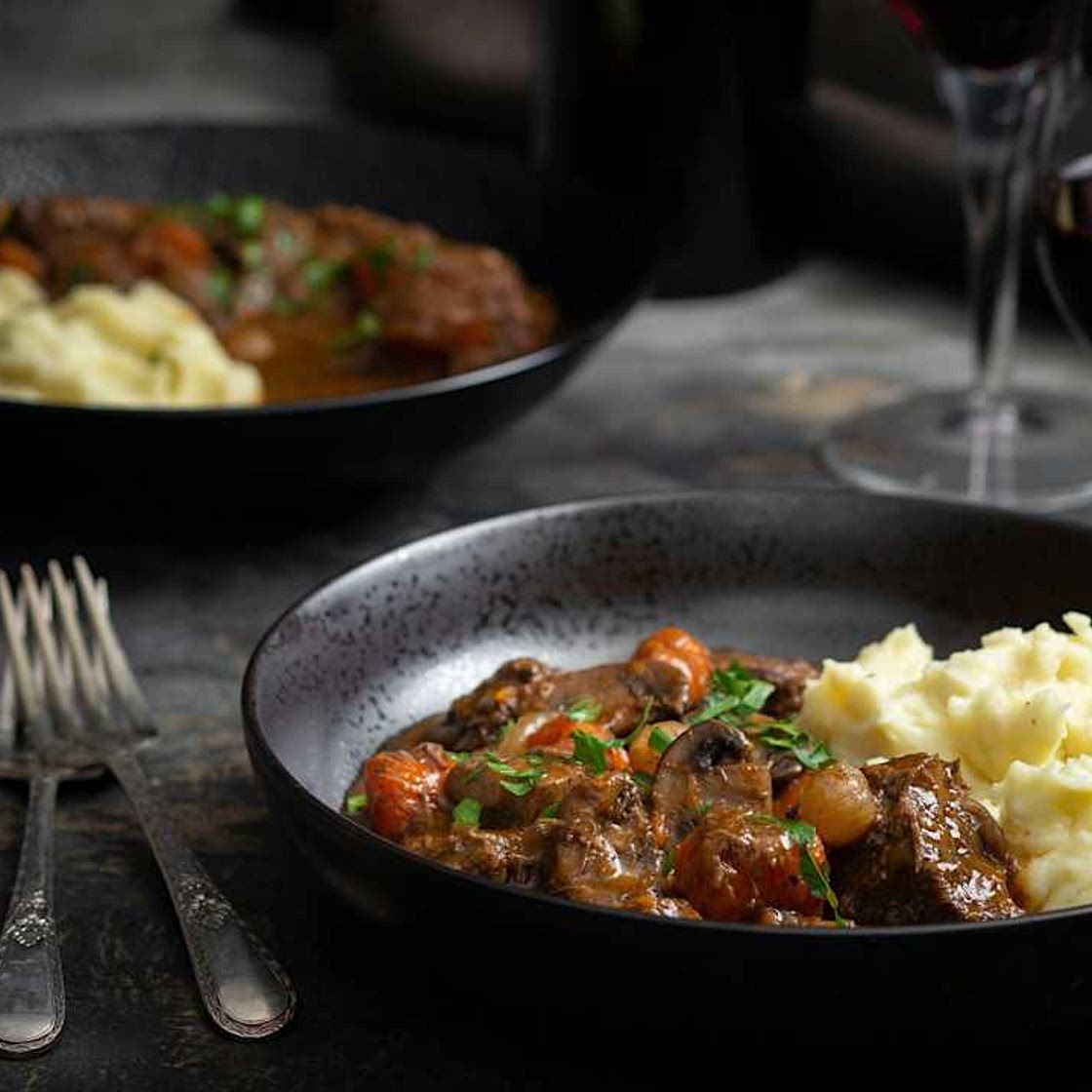 Beef cheek Bourguignon