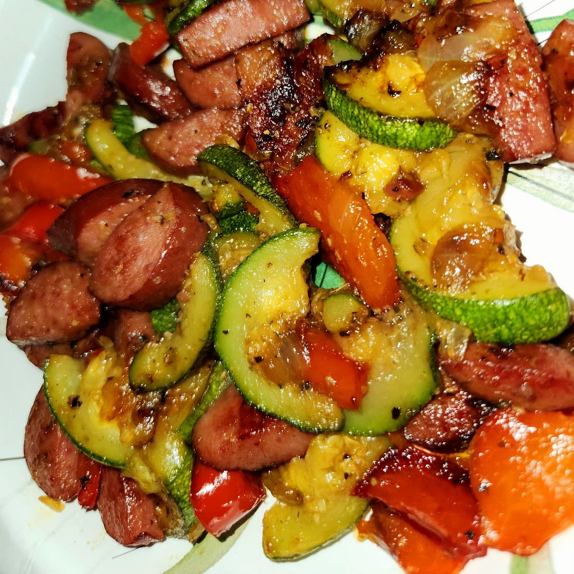 20 Minute Skillet Sausage & Zucchini