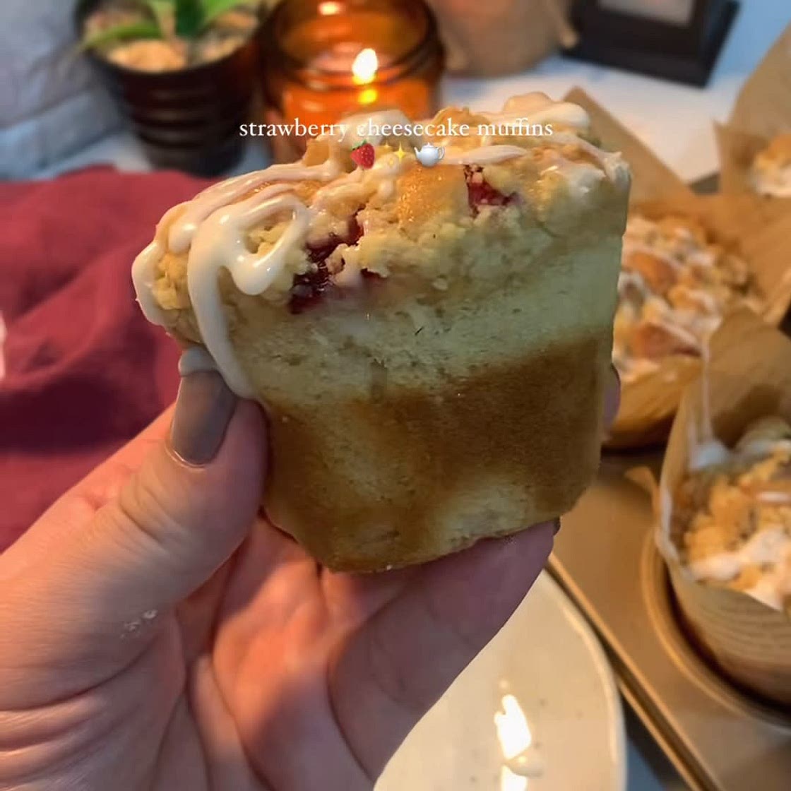 Strawberry Cheesecake Muffins