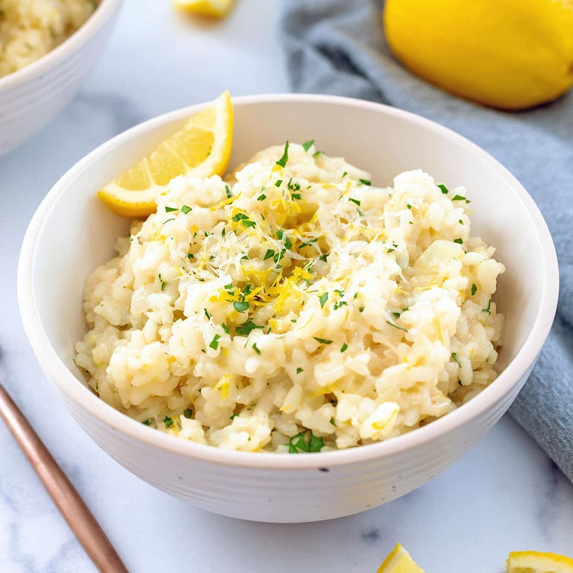 Champagne & Lemon Risotto with Zucchini (no cheese)