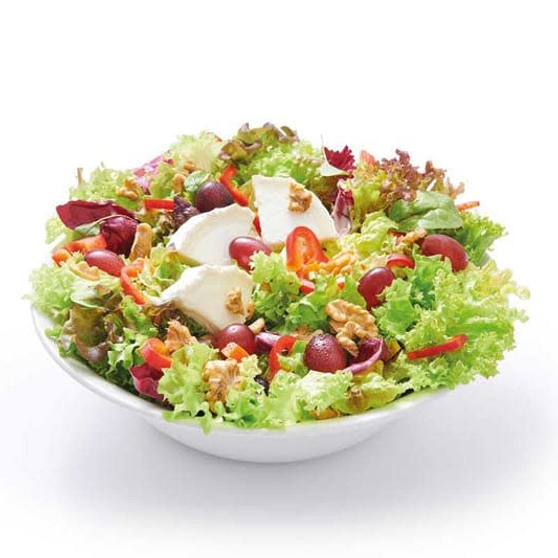 Paris Salad mit original französischem Ziegenkäse, Walnüssen, knackiger Paprika und süßen Weintrauben
