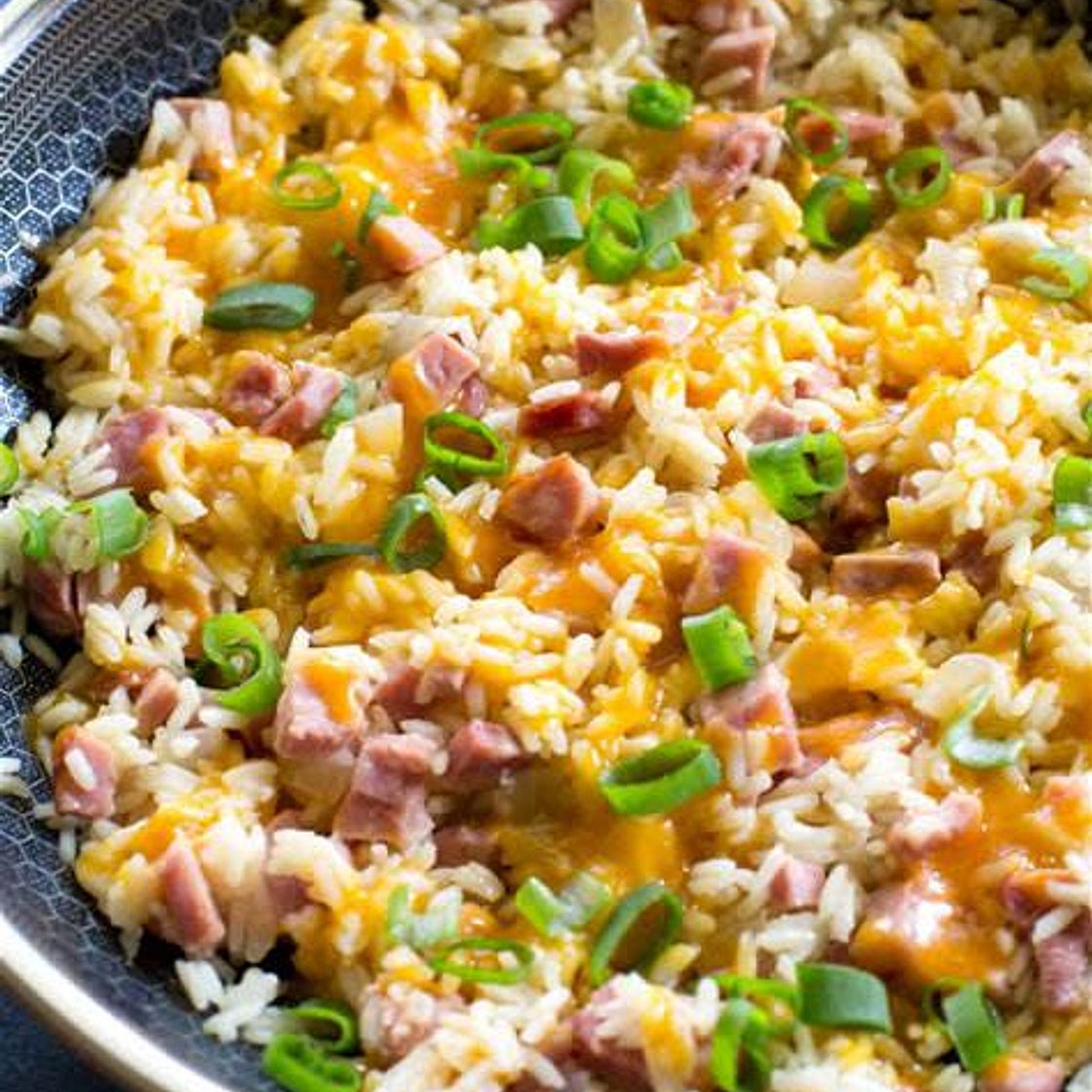 Cheese-Rice Skillet with Ham