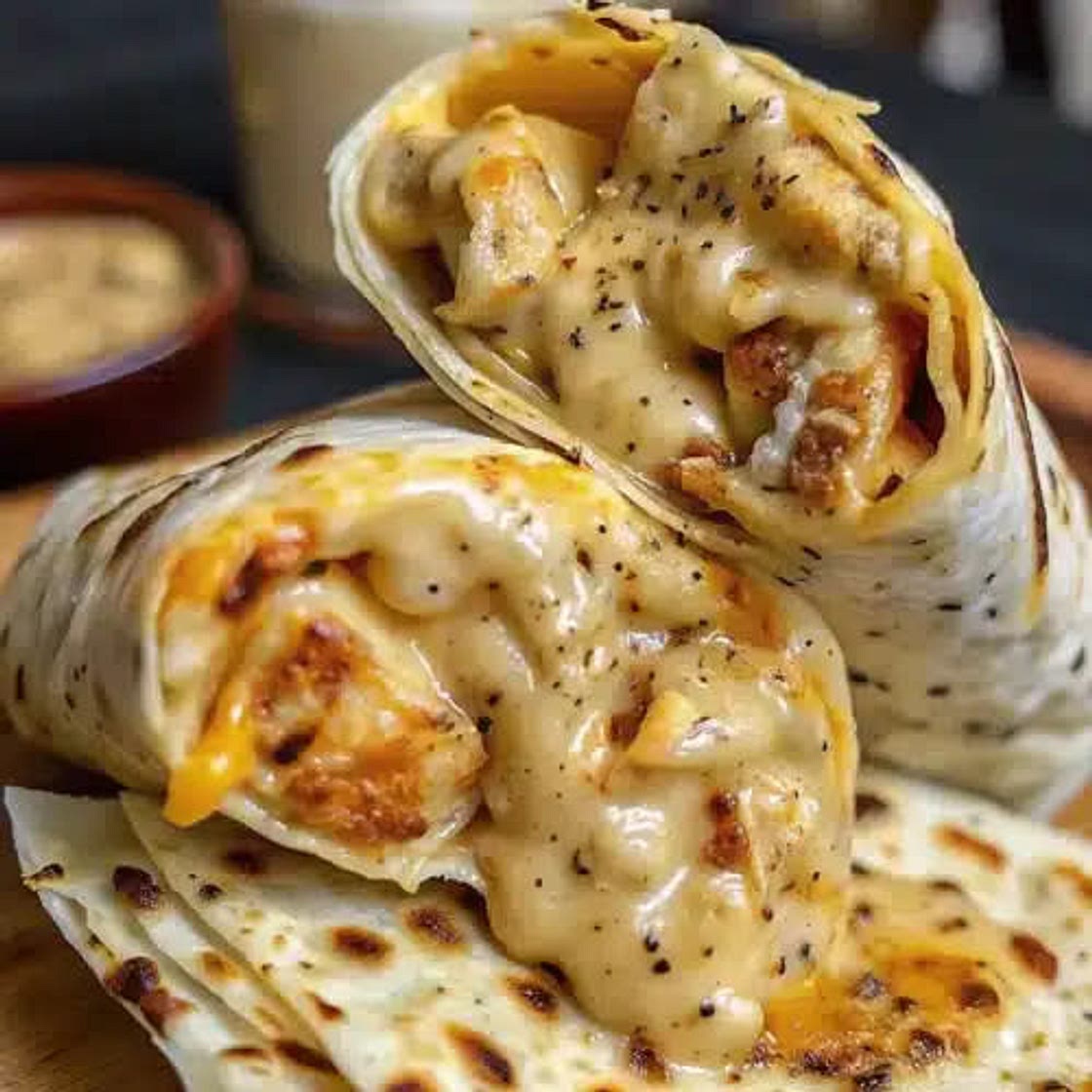 Cheesy Garlic Chicken Wraps
