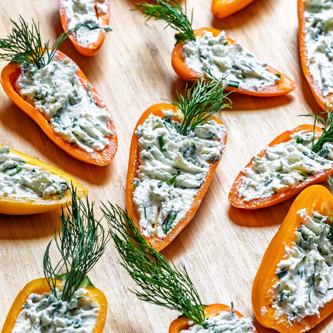 Carrot-Shaped Stuffed Mini Peppers Recipe