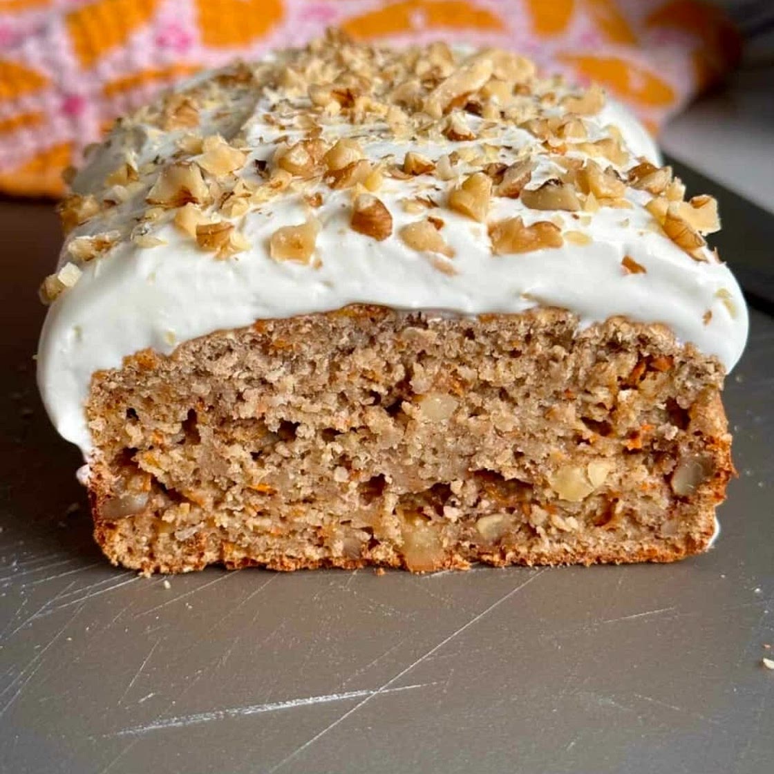 Healthy carrot cake loaf