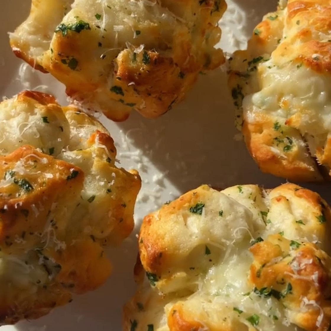 Cheesy garlic muffin style pull apart bread