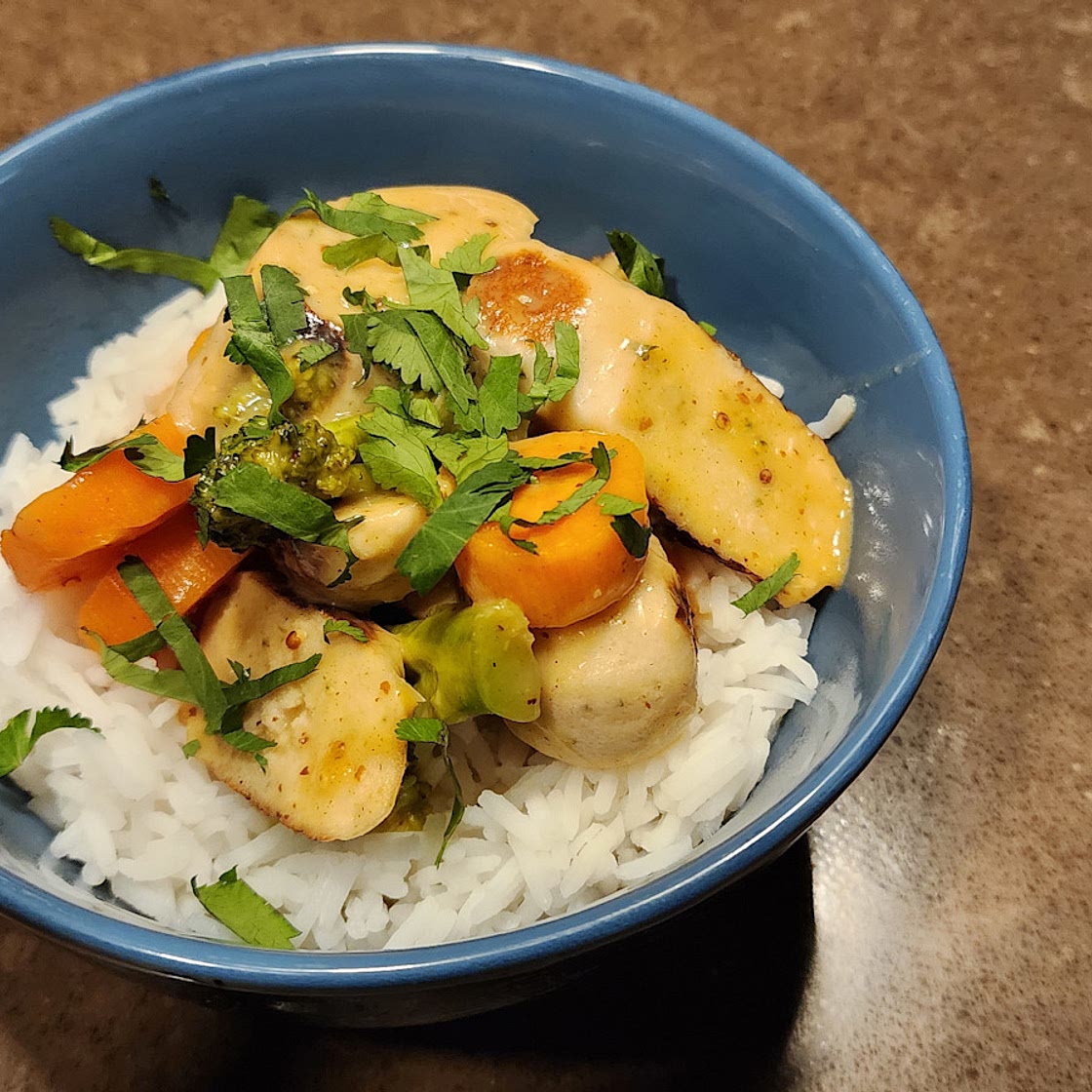 Honey mustard chicken with rice