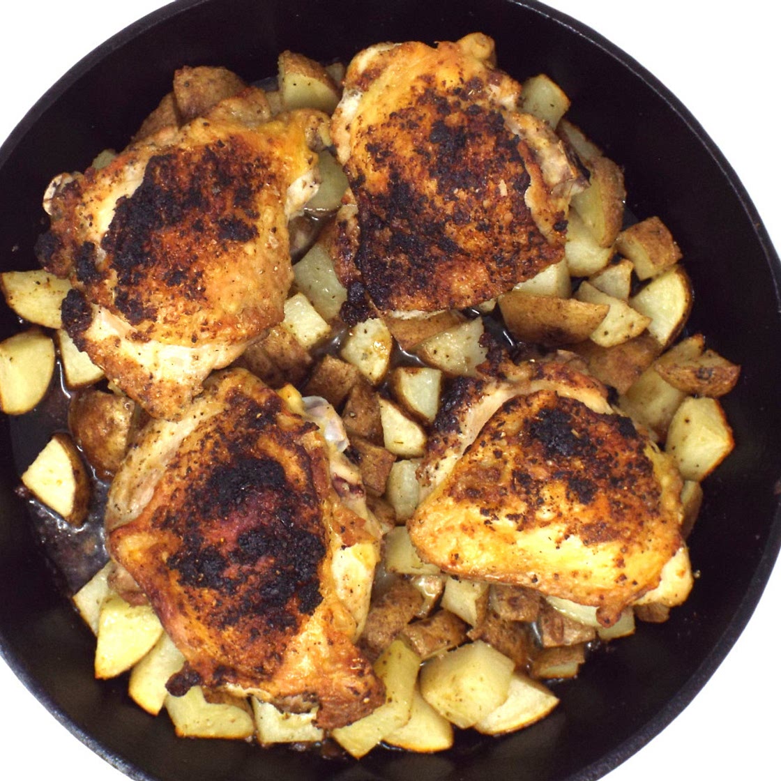 Cast-Iron Roasted Chicken Thighs and Potatoes