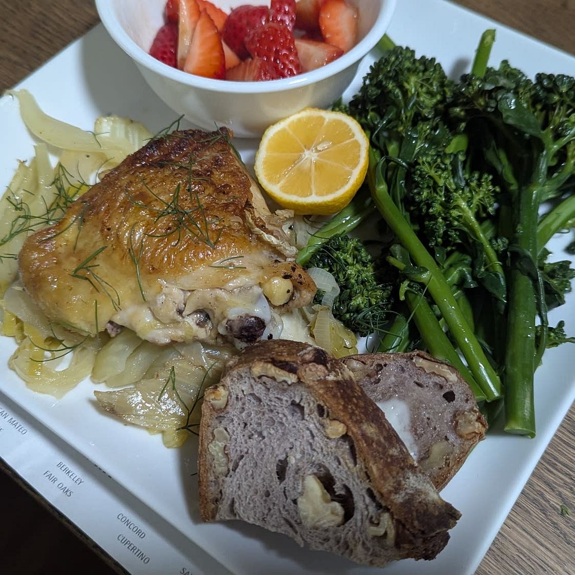 Crispy Chicken Thighs with Melted Fennel and Leeks