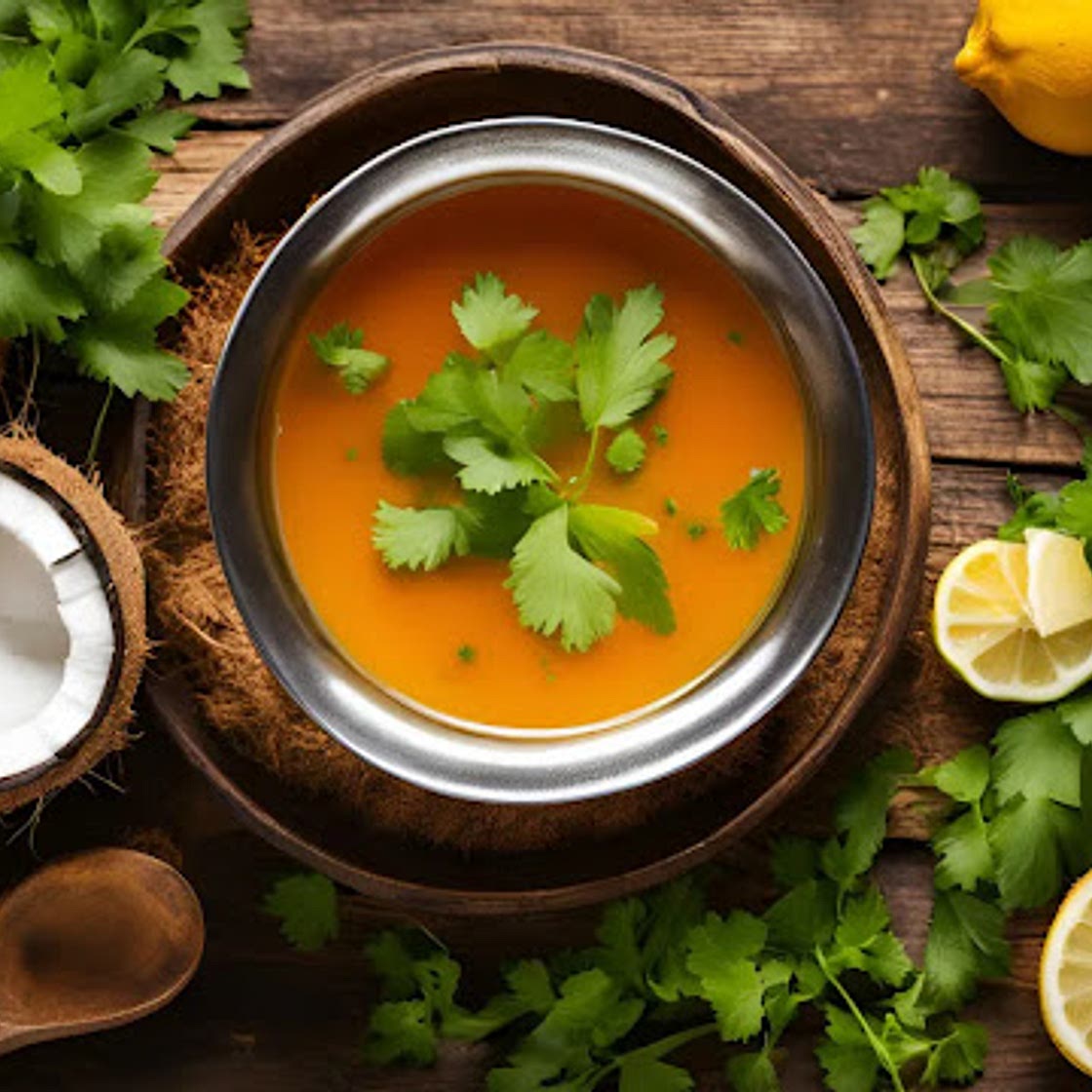 Coconut Lemon Rasam - South Indian Soul Food
