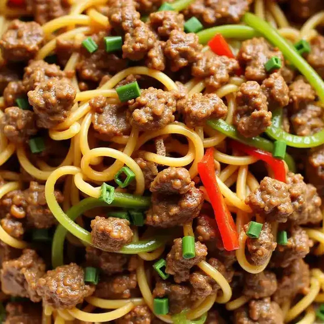 Easy Mongolian Ground Beef Noodles to Enjoy