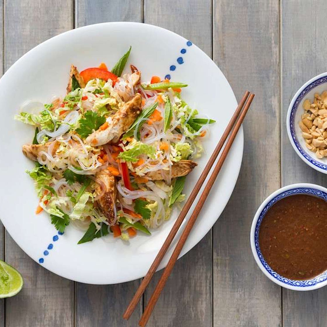Asian chicken noodle salad