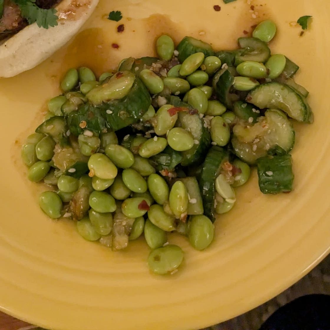 Edamame Salad with Smashed Cucumbers