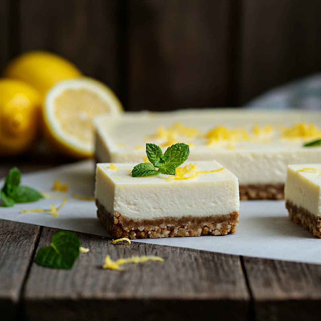 No-Bake Lemon Ricotta Cheesecake Bars Recipe