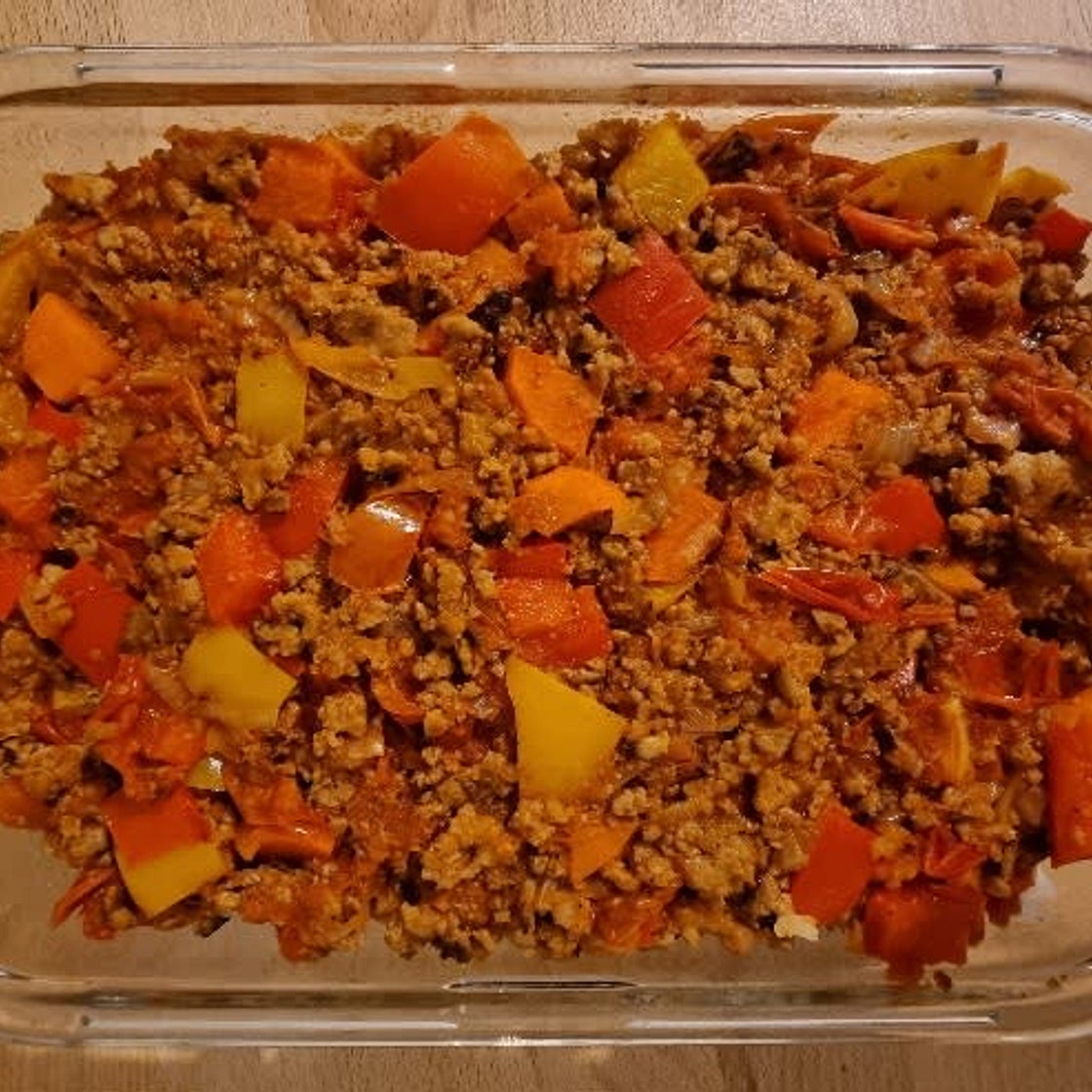 Scharfe Hack-Gemüse-Pfanne