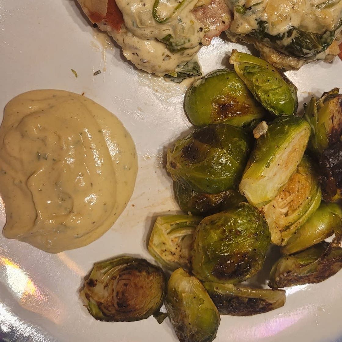 Crispy Brussel Sprouts With Dijon Aioli - Dash of Mandi