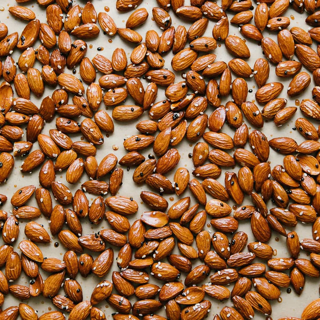 Mirin maple syrup roasted almond