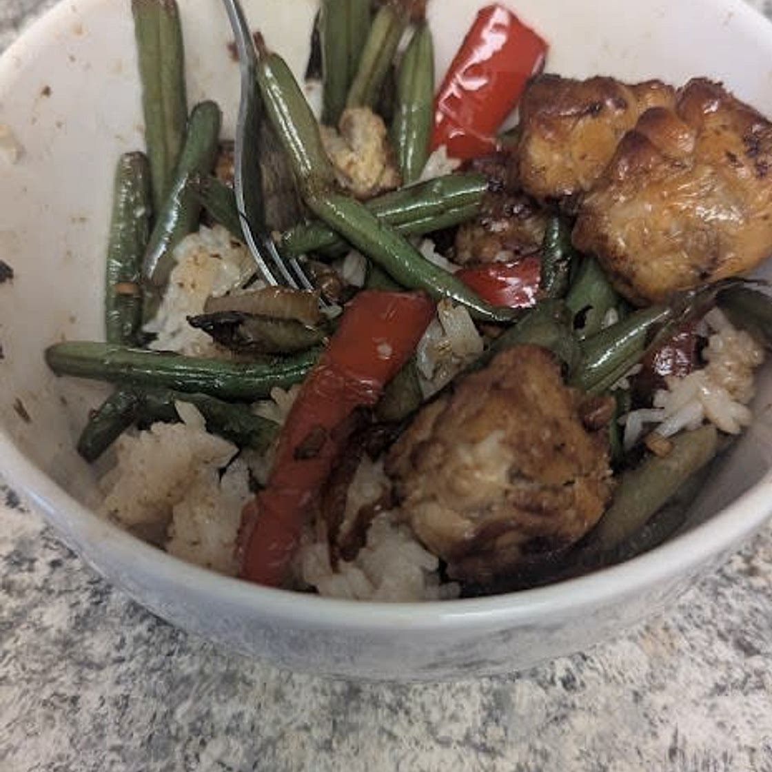 Teriyaki Tempeh  & Green Beans
