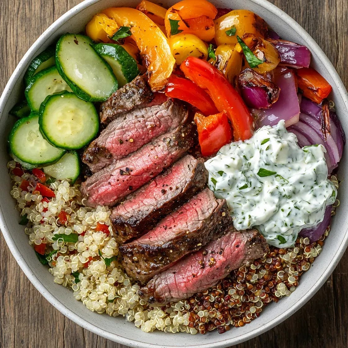 Mediterranean Steak Bowls | Easy Healthy Dinner Recipe