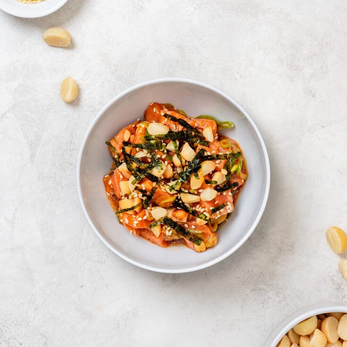 Salmon Poke With Macadamia Nuts