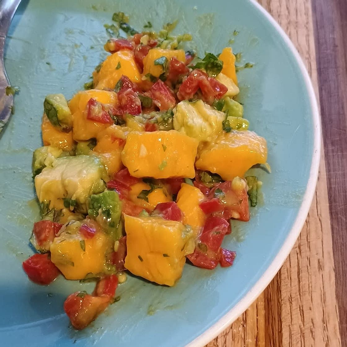 Grilled Chicken with Mango Avocado Salsa