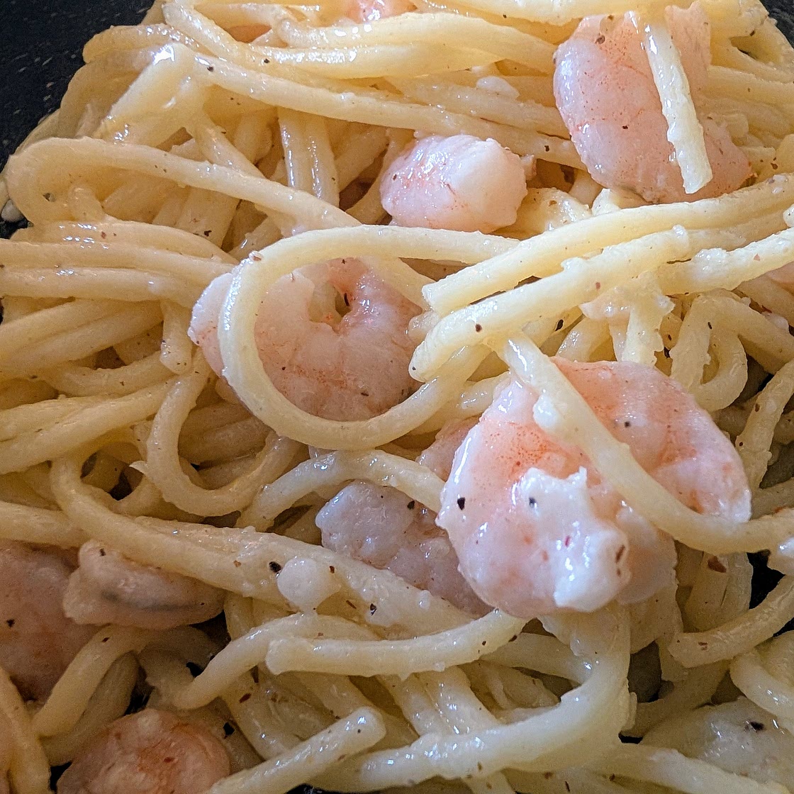 Garlic Lemon Butter Shrimp with Angel Hair Pasta