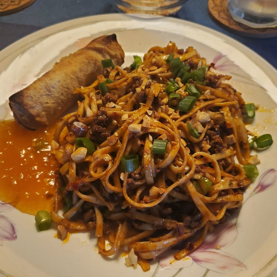Chili Crisp Peanut Noodles with Beef and Broccolini