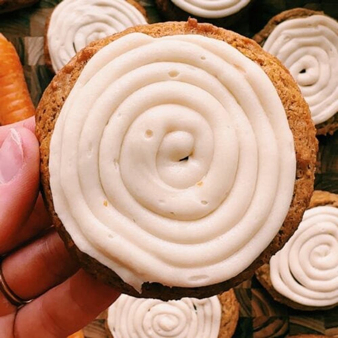 Carrot Cake Cookies with Cream Cheese Frosting