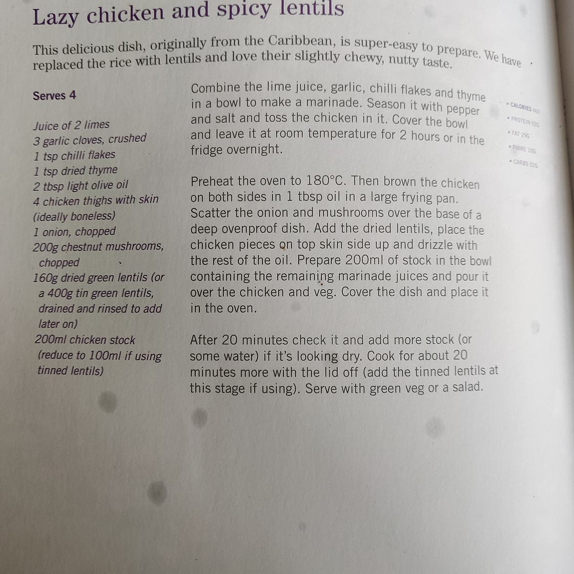 Chicken thighs with spicy lentils