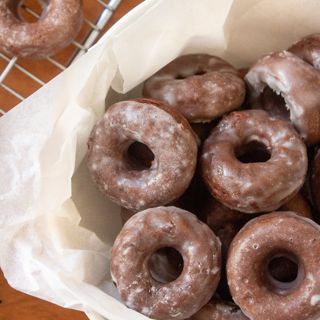 Mini Chocolate Glazed Donuts