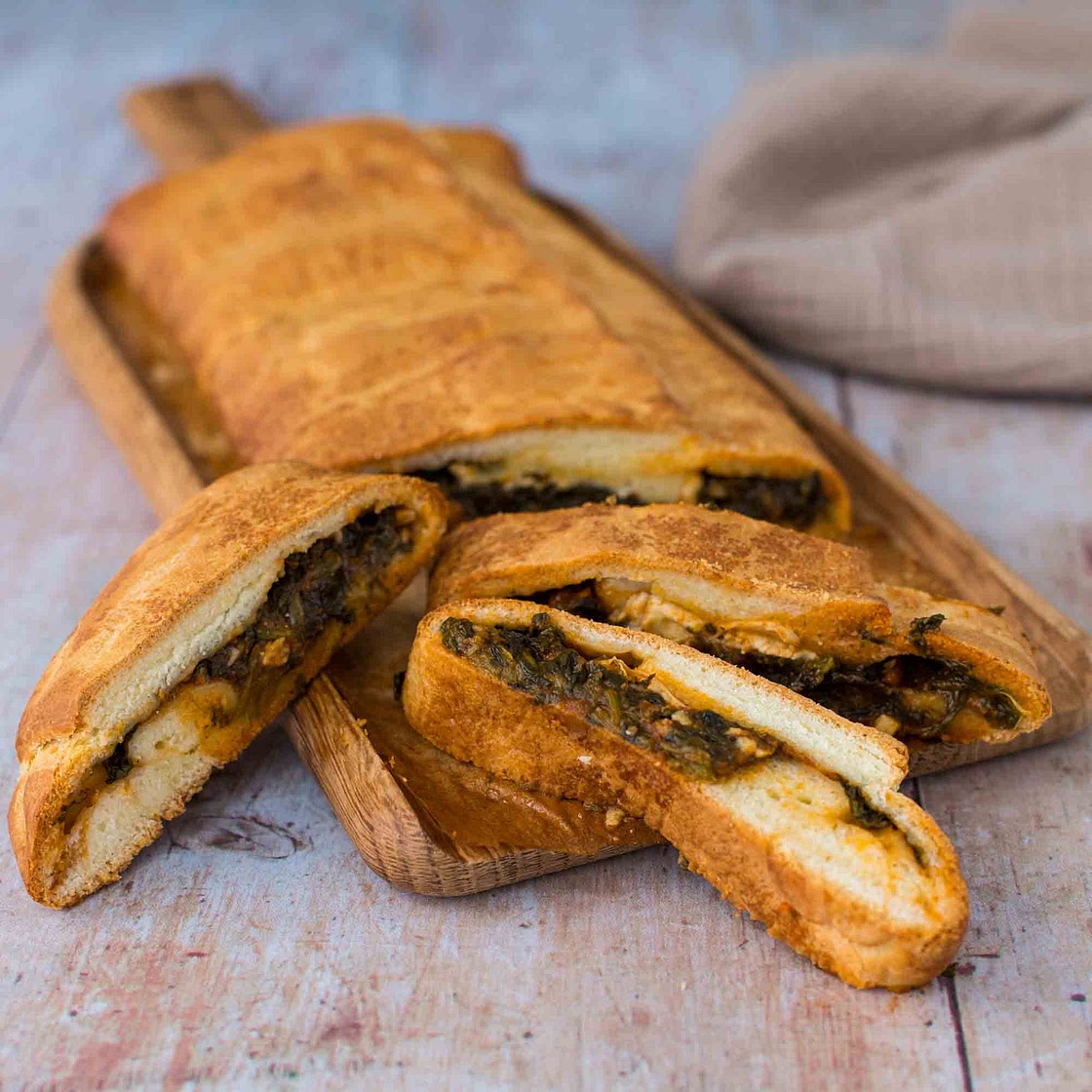 Stromboli tomate-épinards