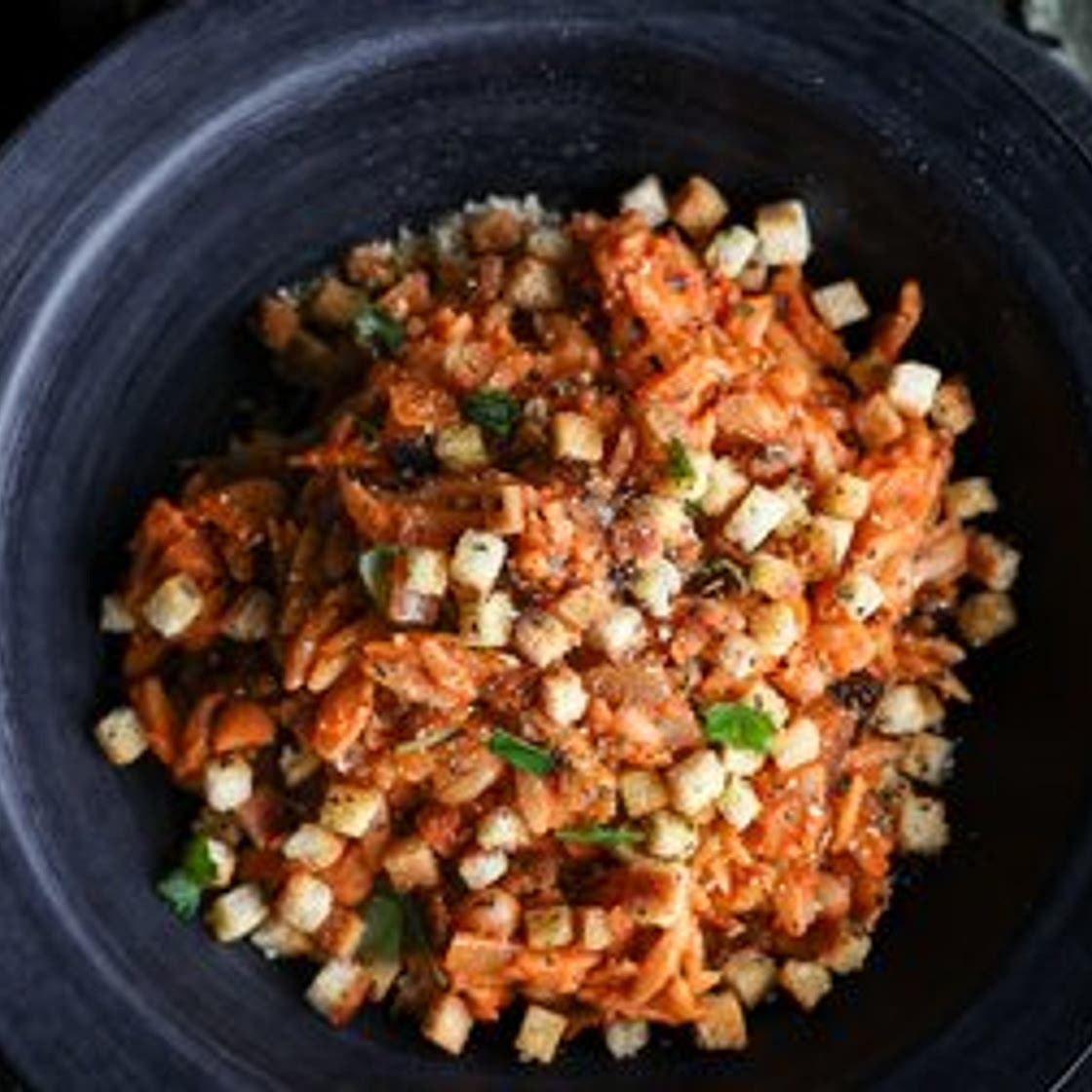 Eggplant Pesto Orzo