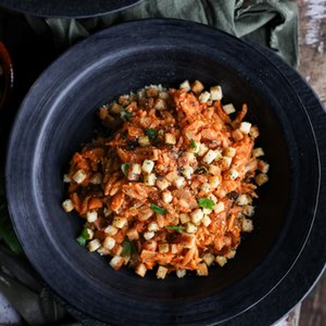 Eggplant Pesto Orzo