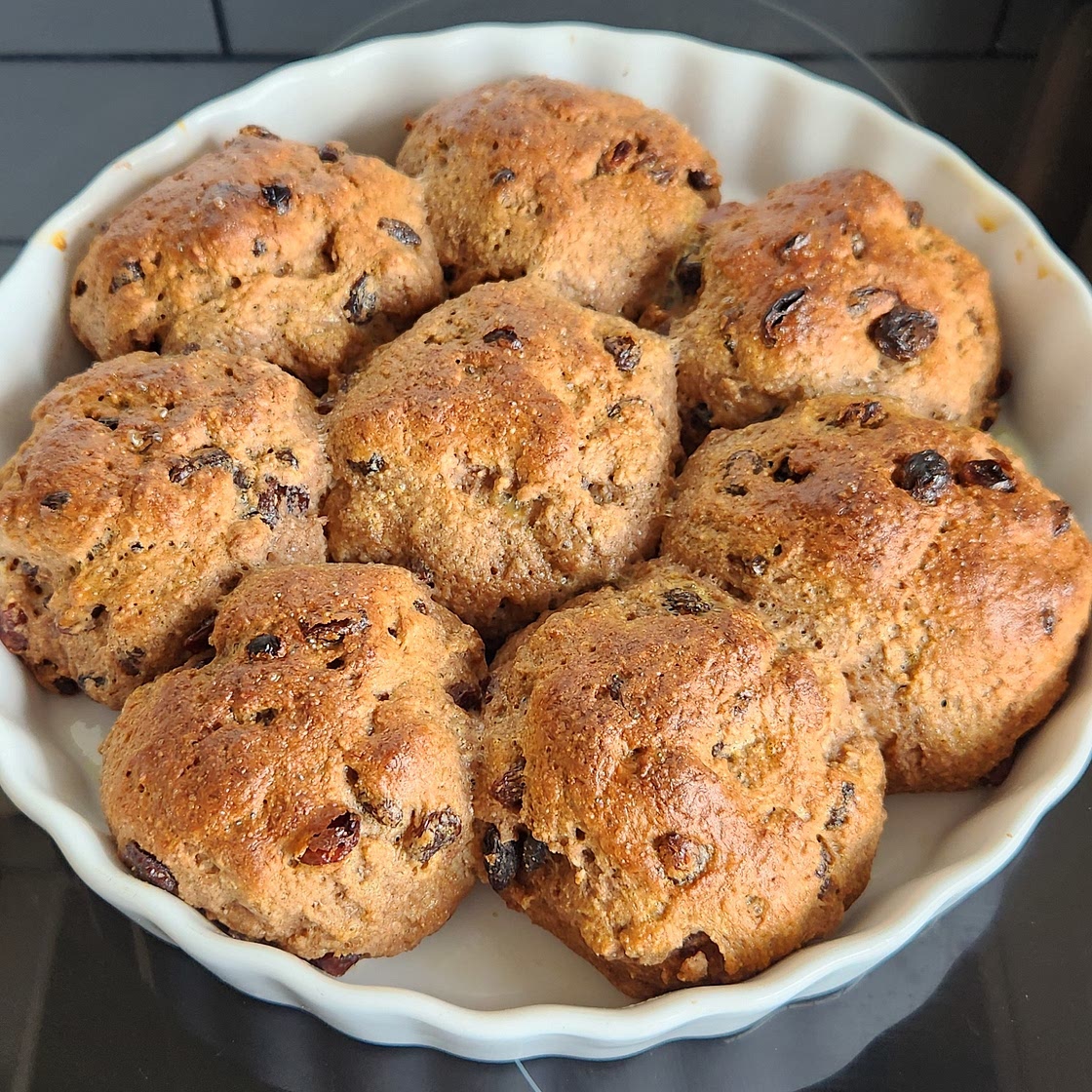 Buckwheat & almond hot cross buns