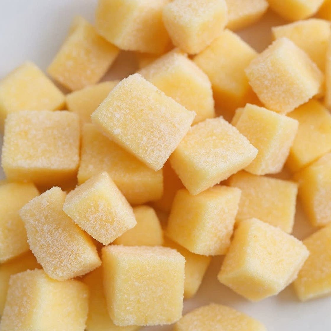 Frozen candied pineapple