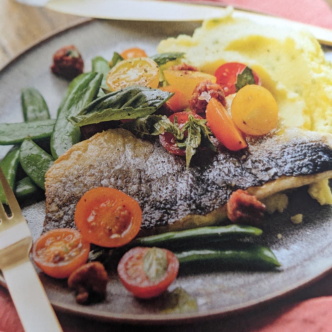 Pan-fried sea bream